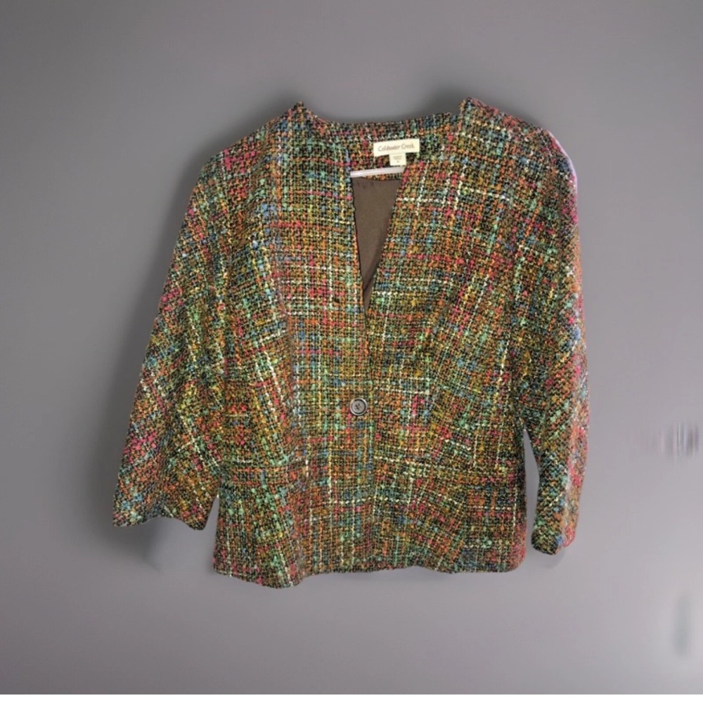 Coldwater Creek Tweed Blazer Jacket Women s size 8